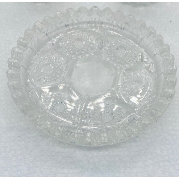 Cut Glass Salt and Pepper Shakers Set with Tray - Picture 8 of 10